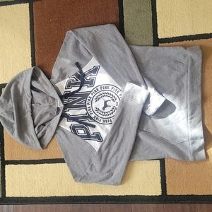 VS PINK Light Weight Gray Hoodie Size Medium